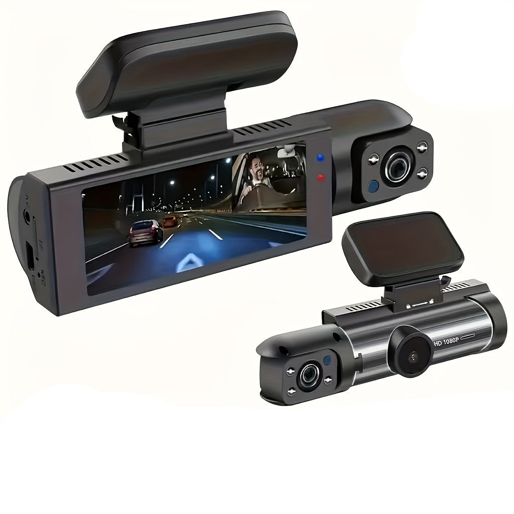 1080P Dual Dash Cam With IR Night Vision Display