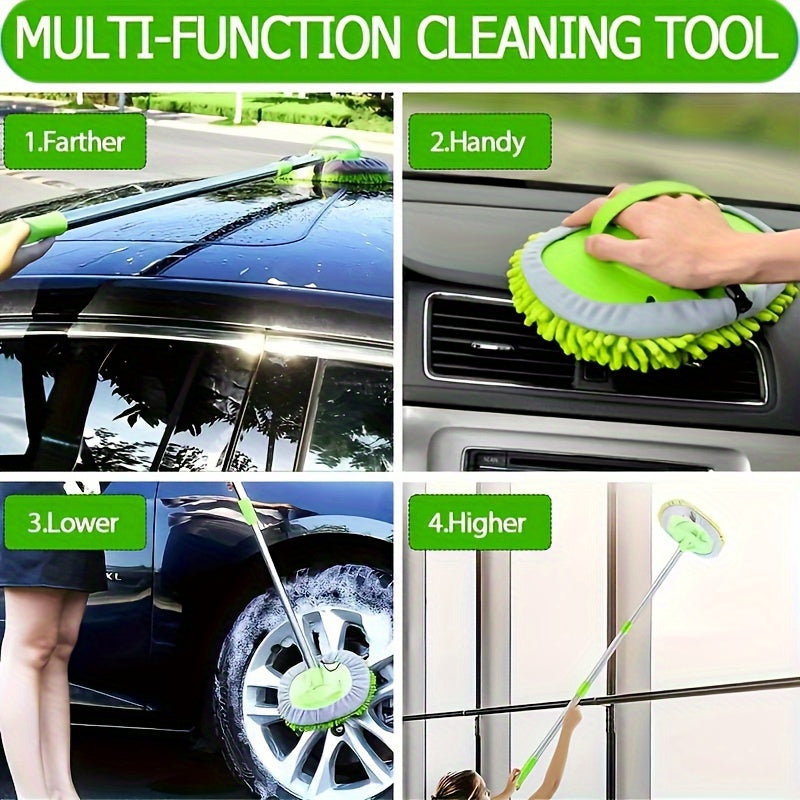 Long Handle Car Wash Brush Mop Kit-2