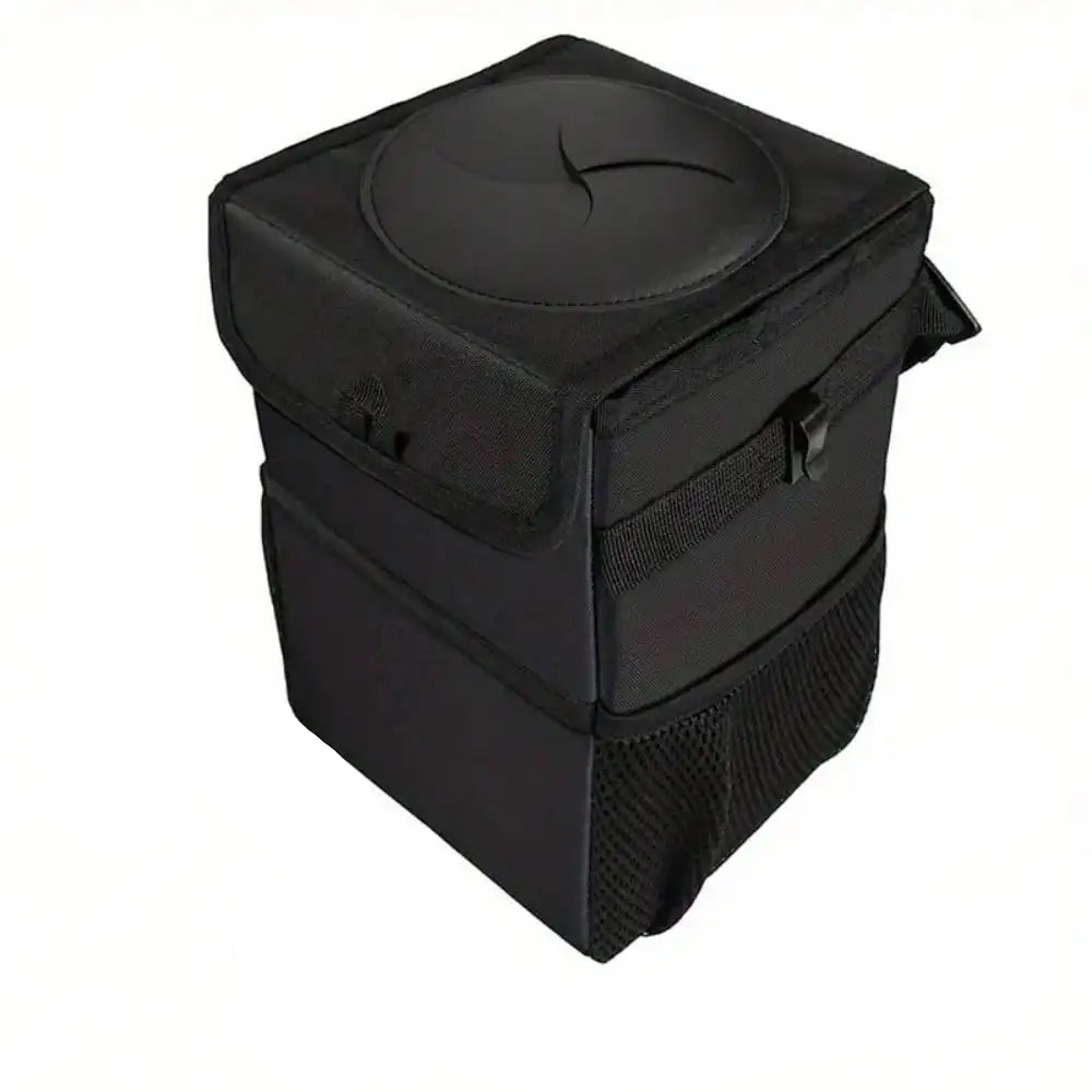 Waterproof Car Trash Can Organizer Portable Auto Bin Black-0