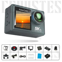 5K Ultra HD Action Camera – Dual Screen, EIS, 30M Case