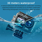 5K Ultra HD Action Camera – Dual Screen, EIS, 30M Case
