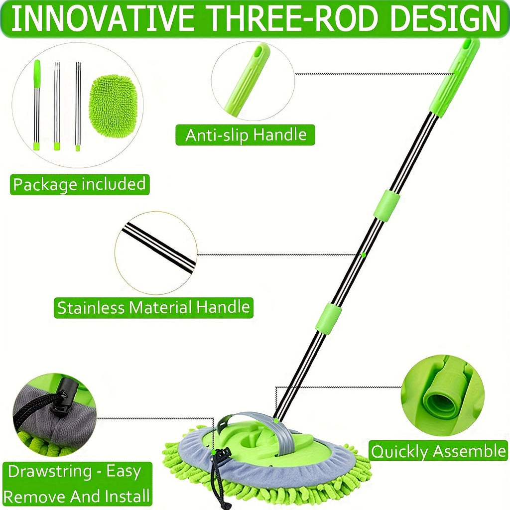 Long Handle Car Wash Brush Mop Kit-3